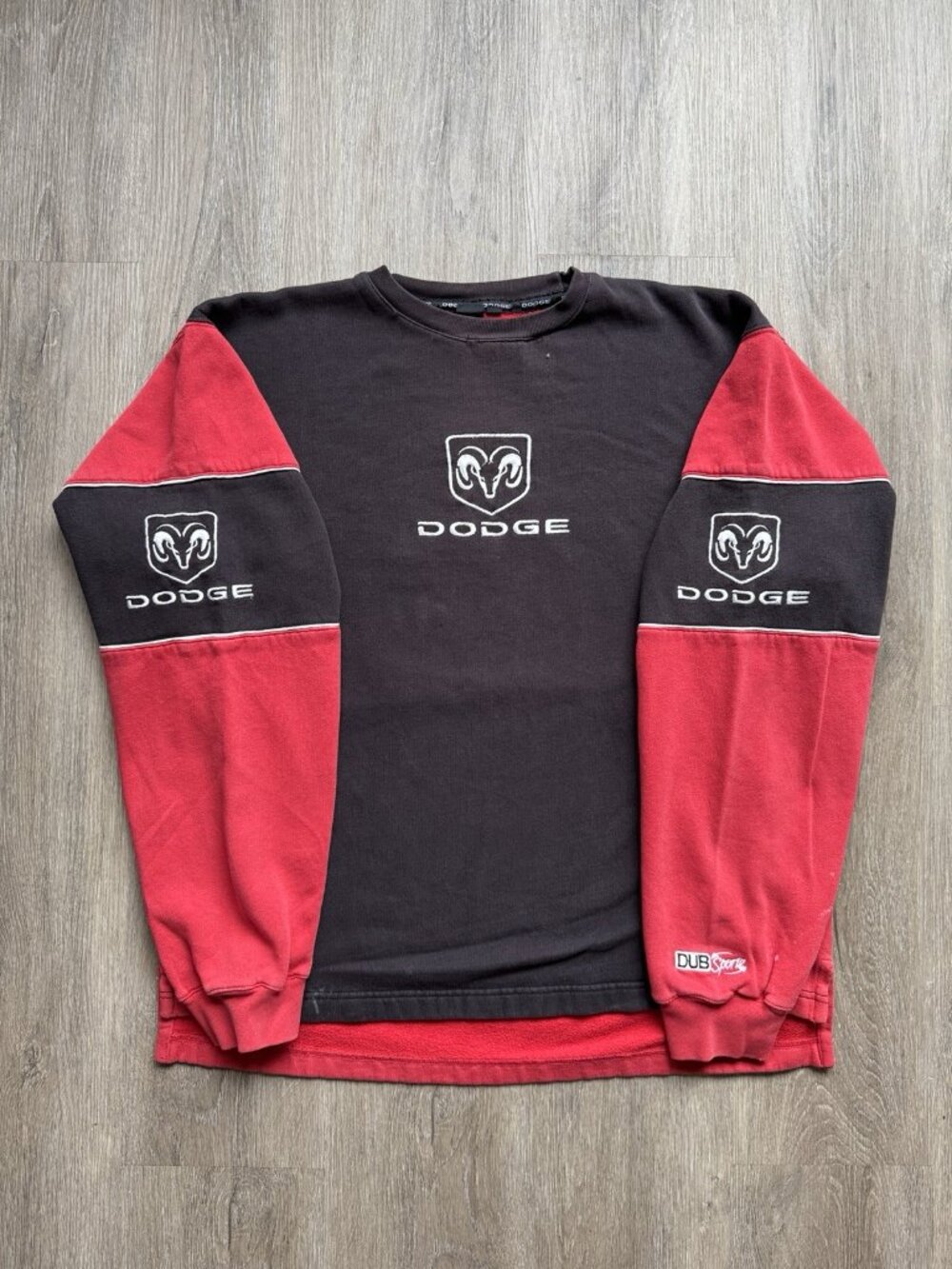 Rare Vintage 90s Dodge Ram Car Promo Crewneck Sweatshirt Red Black Auto Large